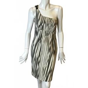NEW CAVALLI CLASS women's one shoulder animal print dress in multi-color